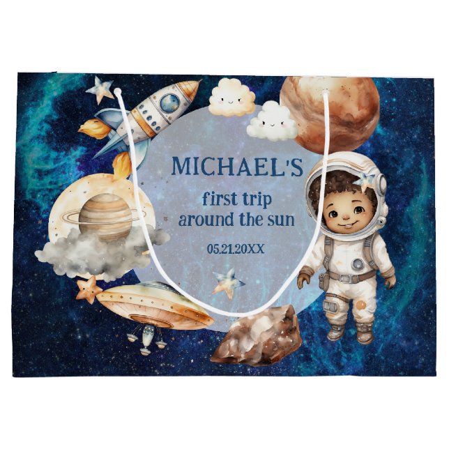Astronaut Space First Trip Around The Sun Gift Bag (Back)