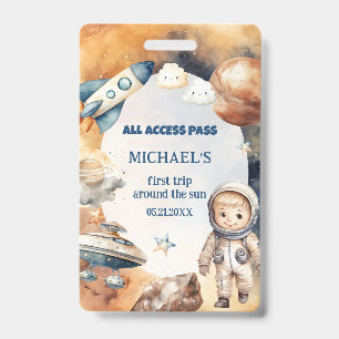 Astronaut Space First Trip Around The Sun ID Card Badge
