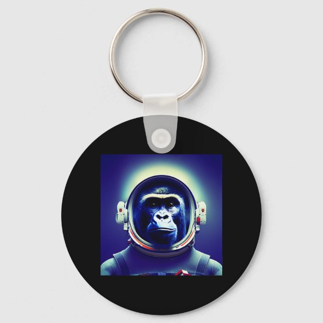Astronaut Space Galaxy Monkey Keychain (Front)