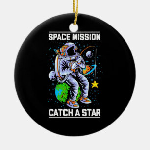 Astronaut Space Mission Catch A Star Ceramic Ornament