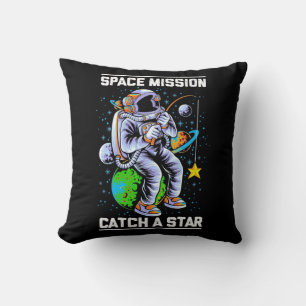 Astronaut Space Mission Catch A Star Throw Pillow