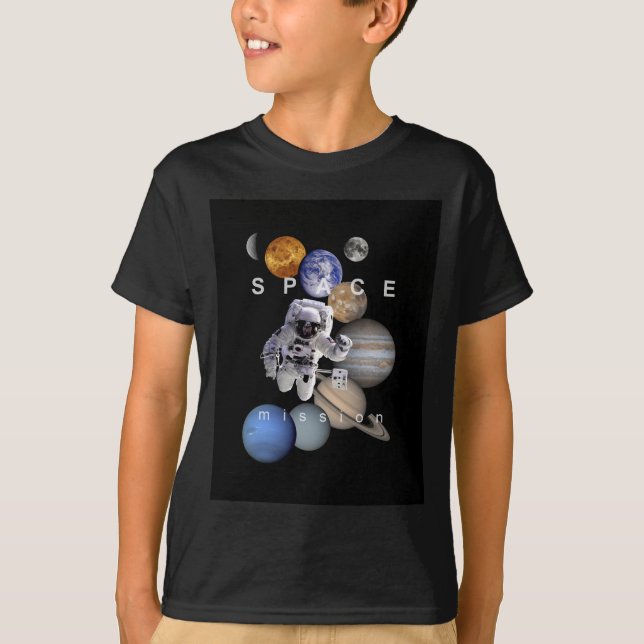 astronaut space mission solar system planets T-Shirt (Front)