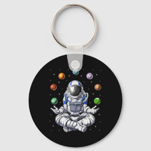 Astronaut Space Planets Meditation Yoga Spiritual Keychain