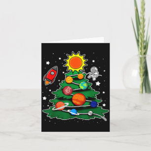 Astronaut Space Roc Solar System Christmas Tree Card