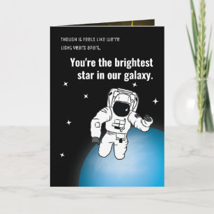 Astronaut/Space Social Distancing Black Birthday Card