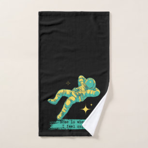 Astronaut Space Stars Home is Where I Feel Safe Bath Towel Set