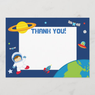 Astronaut Space Thank You Card Blank