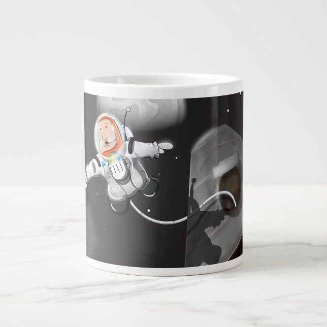 Astronaut Space Walk outside capsule Large Coffee Mug (Front)