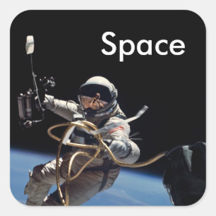 Astronaut Space Walk Square Sticker