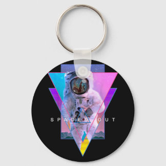 Astronaut Spaced Out Aesthetic Vaporwave Outer Spa Keychain