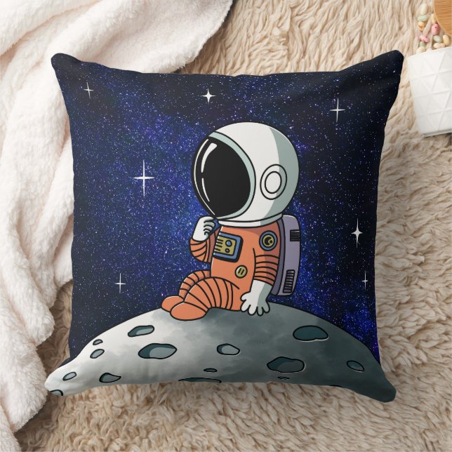 Astronaut, Spaceman, Cosmic Throw Pillow (Blanket)