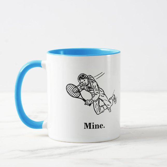 Astronaut Spaceman Tennis Player Mug (Left)
