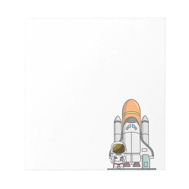 Astronaut & Spaceship Notepad (Front)