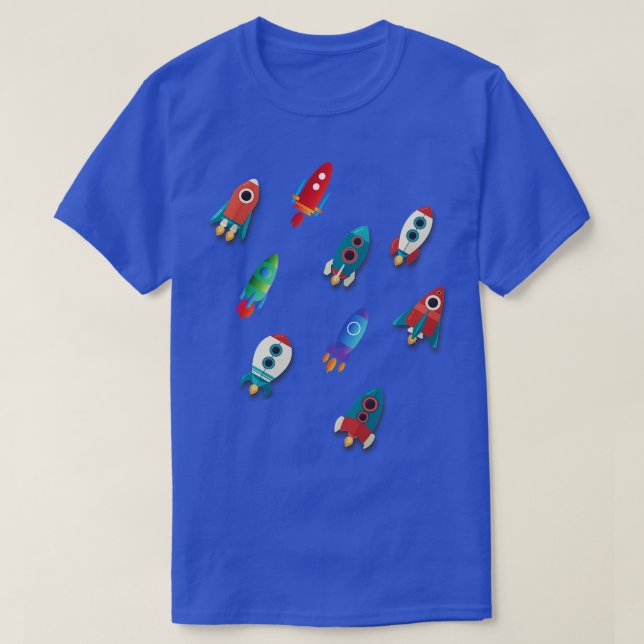 Astronaut Spaceship Rocket T-Shirt (Design Front)