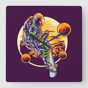 Astronaut square wall clock