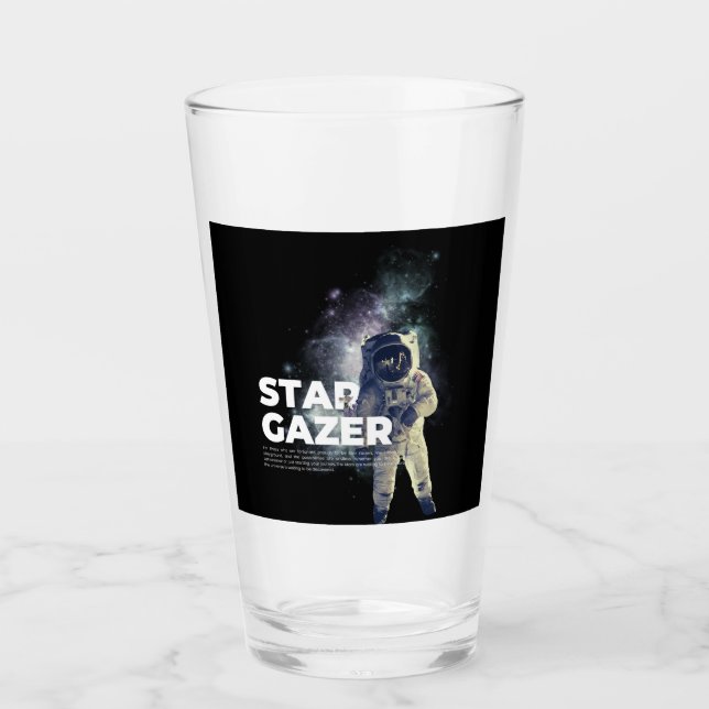 Astronaut Star Gazer Glass Cup (Front)