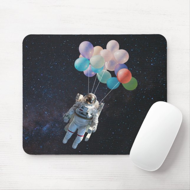 Astronaut Stars & Space Colourful Balloons Mouse Pad (With Mouse)