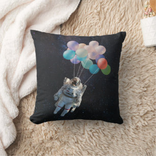 Astronaut Stars & Space Colourful Balloons Throw Pillow