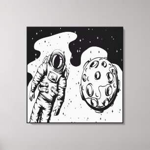Astronaut Status Stretched Canvas Print