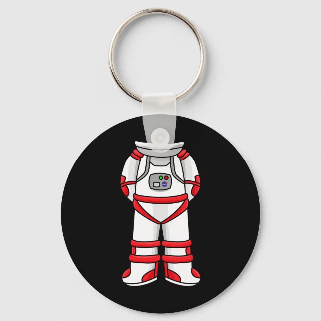 Astronaut Suit Head Cool Space Rocketman Halloween Keychain (Front)