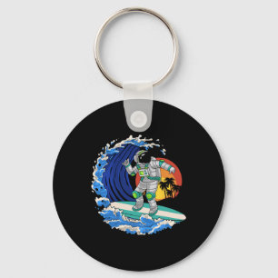 Astronaut Surfer, Astronaut Riding Wave, Astronaut Keychain