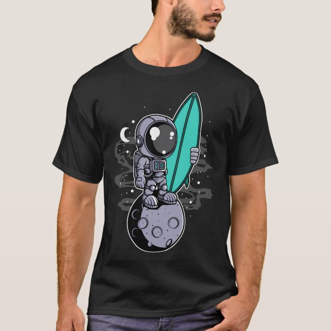 Astronaut Surfer - Funny Outer Space Lovers T-Shirt (Front)