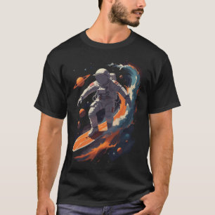 Astronaut Surfer Shirt Outer Space Galaxy Surfing 