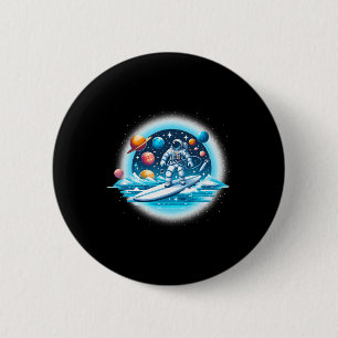 Astronaut Surfing In Space Boys Girls Stem Kids 2 Inch Round Button