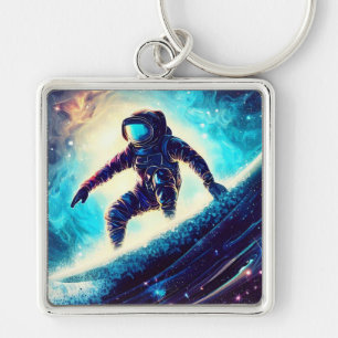 ASTRONAUT SURFING THE MILKY WAY KEYCHAIN
