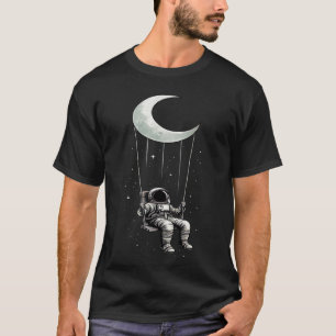 Astronaut Swinging Under the Moon T-Shirt Unisex