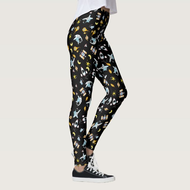 Astronaut theme in space leggings (Right)