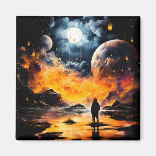 Astronaut Traveller Cosmic Horizon Journey Magnet