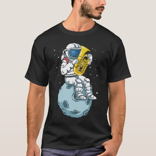 Astronaut Tuba Player Music Gift Kids Band Tuba T-Shirt (Front)