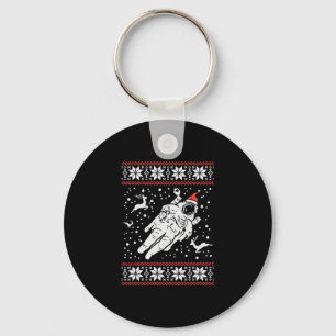 Astronaut Ugly Christmas Sweater Xmas Space Lover Keychain