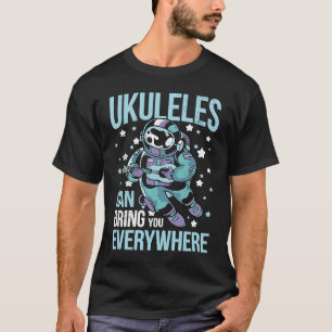 Astronaut Ukulele I Ukulele Tutor I Space Ukulele  T-Shirt