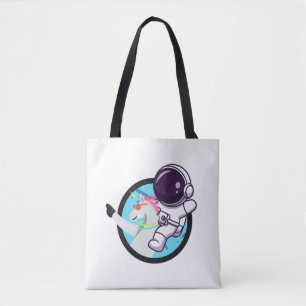Astronaut unicorn tote bag