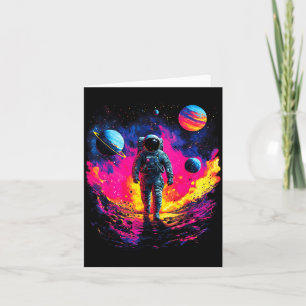 Astronaut Walking In Galaxy Outer Space Explorer S Card