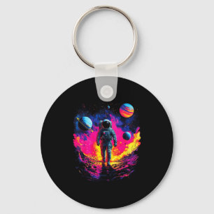 Astronaut Walking In Galaxy Outer Space Explorer S Keychain