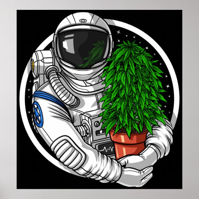 Astronaut Weed Lover Poster (Front)