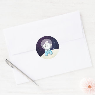 Astronaut Westie Classic Round Sticker