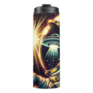 Astronaut with a Reflection of a UFO  Thermal Tumbler