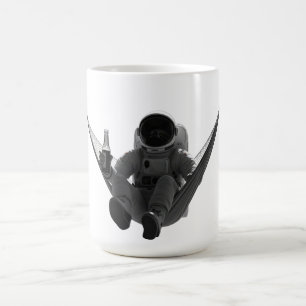 Astronaut with beer on hammock coffee mug