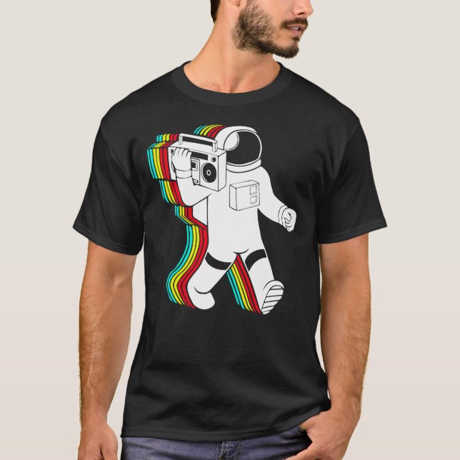 Astronaut with boombox Classic T-Shirt (Front)