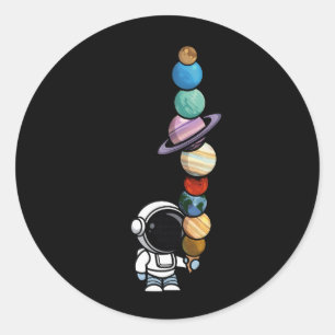 Astronaut with Planet Scoops Interstellar Icecream Classic Round Sticker