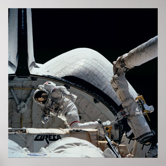 Astronaut working aboard Space Shuttle Endeavour Poster (Front)