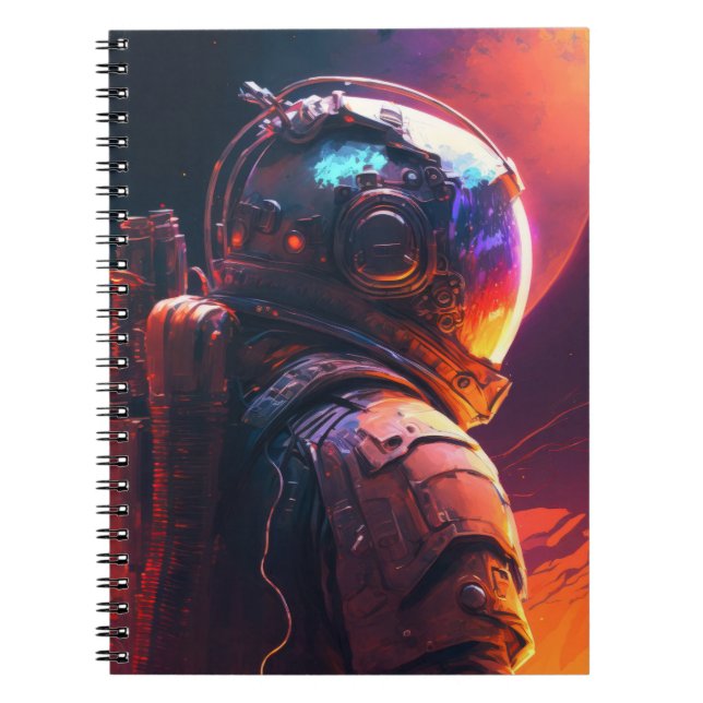 Astronaut World Discovery Painting Human Universe Notebook (Front)