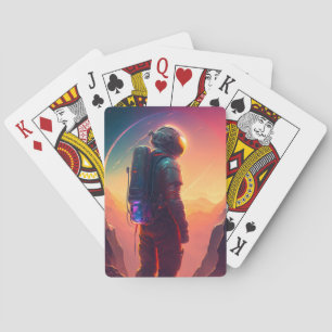 Astronaut World Discovery Painting Human Universe Playing Cards