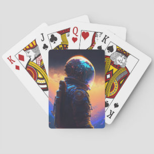 Astronaut World Discovery Painting Human Universe Playing Cards