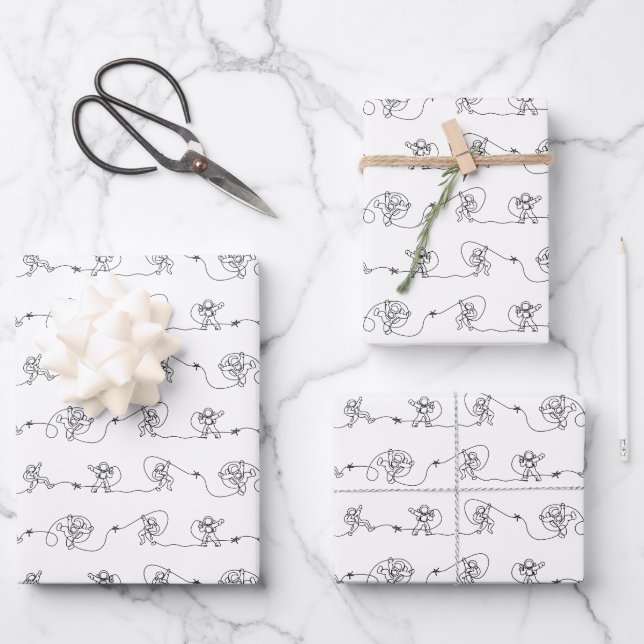 Astronaut Wrapping Paper Sheets (Front)