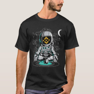 Astronaut Yoga Binance BNB To The Moon Crypto Toke T-Shirt